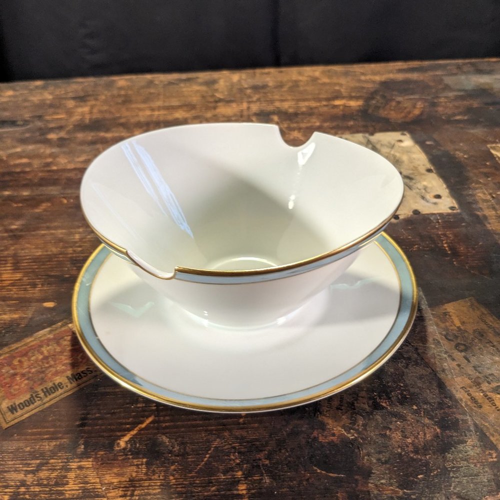 Rosenthal China - Gala Blue - Gravy Boat with Attached Underplate